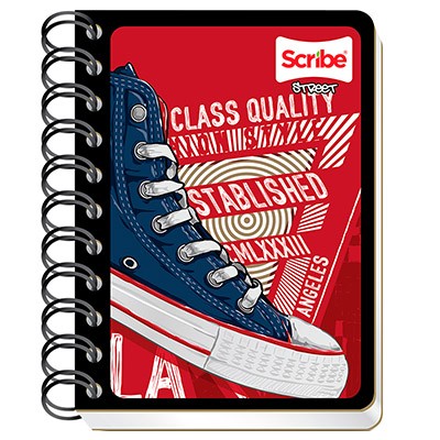 LIBRETA POCKET DE ESPIRAL DE RAYAS CON 80 HOJAS SCRIBE