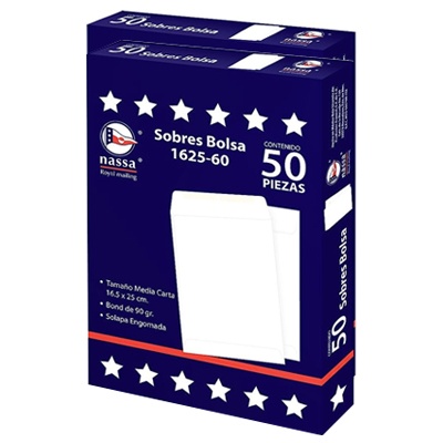 CIENTO DE SOBRES BOND BLANCO TAMAÑO ESQUELA NASSA