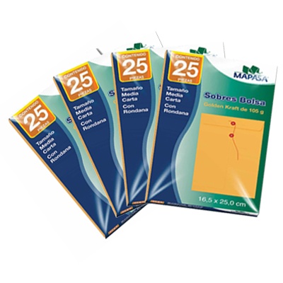 CIENTO DE SOBRES TAMAÑO ESQUELA CON HILO MAPASA