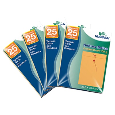 CIENTO DE SOBRES TAMAÑO CARTA CON HILO MAPASA