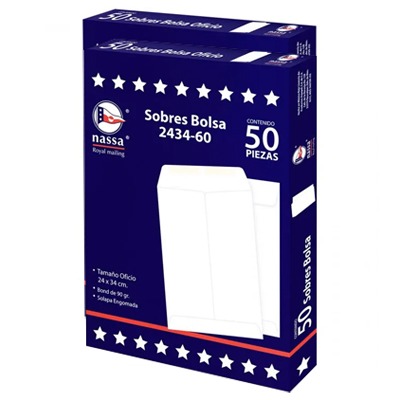 CIENTO DE SOBRES BOND BLANCO TAMAÑO OFICIO NASSA