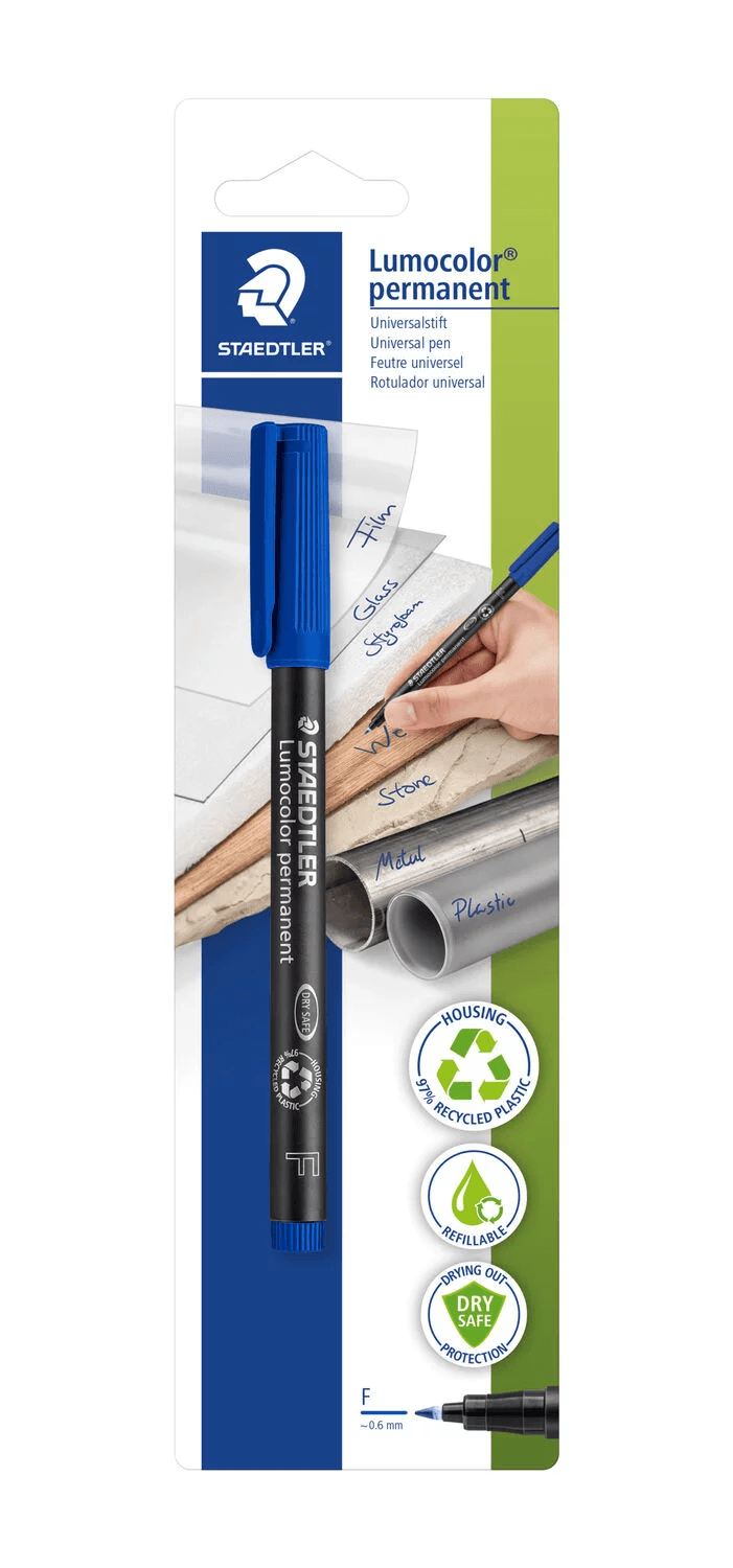 PLUMIN ROTULADOR PERMANENTE LUMOCOLOR 310-3 MC. STAEDTLER COLOR AZUL 2023