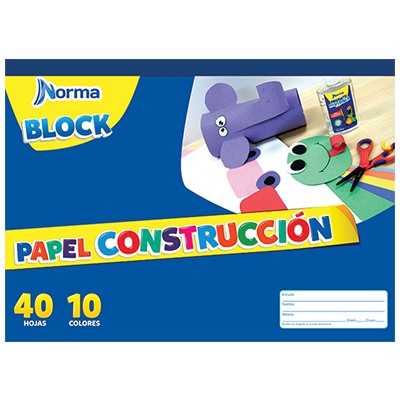 BLOCK DE PAPEL CONSTRUCCION CON 40 HOJAS NORMA