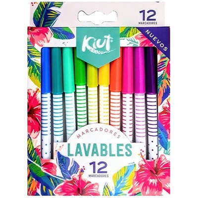 MARCADORES LAVABLES CON 12 PIEZAS KIUT