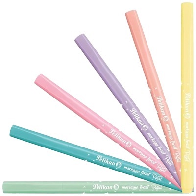 PLUMONES MARKANA TWIST CON 6 COLORES PASTEL PELIKAN