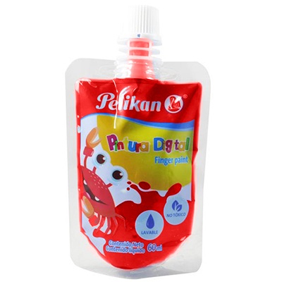 PINTURA DIGITAL COLOR ROJO DE 60 ML PELIKAN