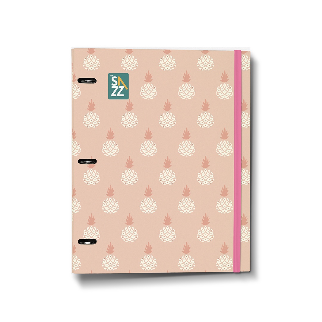 CARPETA DE ARGOLLAS TAMAÑO CARTA GIRLY CON 100 HOJAS SAZZ