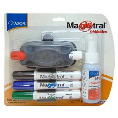 ESTUCHE MARCADORES CON 4 PIEZAS +BORRADOR+LIMPIA PIZARRON MAGISTRAL