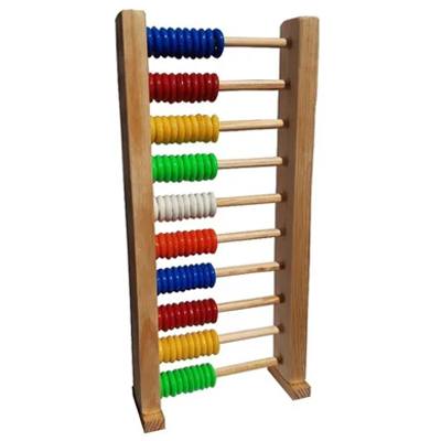 ABACO DE MADERA 10 LINEAS CON ARGOLLAS DE PLASTICO ALEX