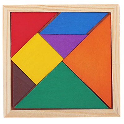 TANGRAM ESCOLAR CON MARCO DE MADERA DE 15 X 15 CMS ALEX
