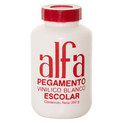 PEGAMENTO BLANCO ESCOLAR DE 250 GRS ALFA