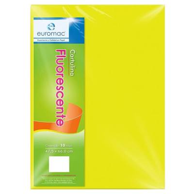 CARTULINA FLUORESCENTE COLOR AMARILLO EUROMAC