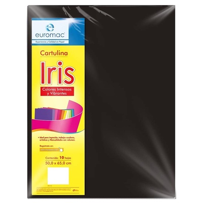 CARTULINA IRIS COLOR NEGRO EUROMAC