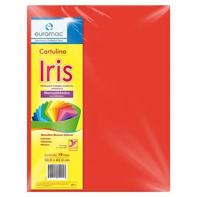 CARTULINA IRIS COLOR ROJO EUROMAC