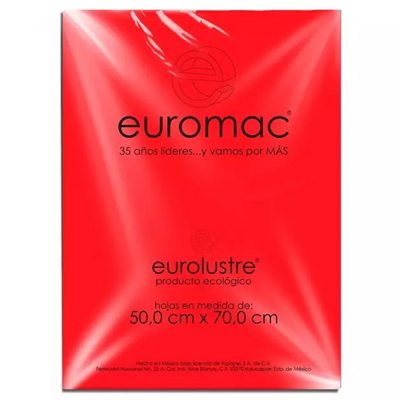 PAPEL LUSTRE COLOR ROJO EUROMAC