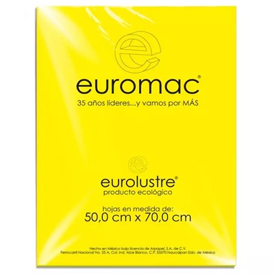 PAPEL LUSTRE COLOR AMARILLO CANARIO EUROMAC