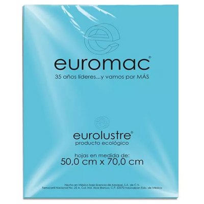 PAPEL LUSTRE COLOR AZUL PASTEL EUROMAC