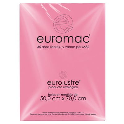 PAPEL LUSTRE COLOR ROSA PASTEL EUROMAC