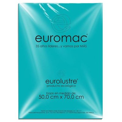 PAPEL LUSTRE COLOR AZUL AGUA EUROMAC