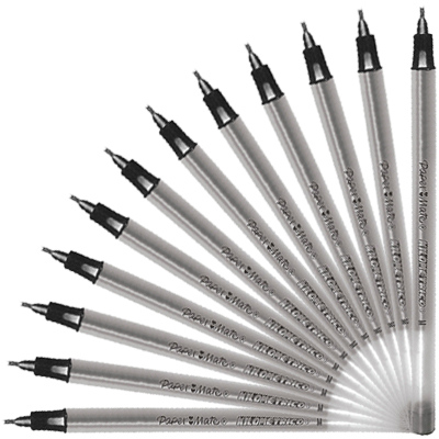 CAJA CON 12 BOLIGRAFOS KILOMETRICO ECONOMICO NEGRO PAPER MATE