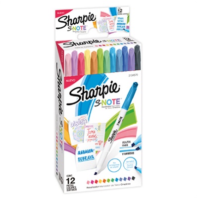 CAJA CON 12 MARCADORES SHARPIE S-NOTE