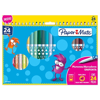 ESTUCHE CON 24 PLUMONES UNIPUNTA PAPER MATE