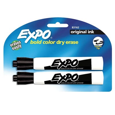 MARCADORES PARA PIZARRON BLANCO CON 2 PIEZAS NEGRO EXPO