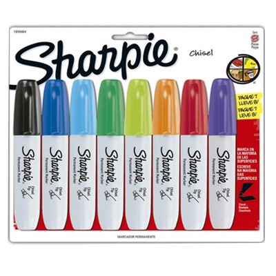 MARCADORES PERMANENTES CHISEL CON 8 PIEZAS SHARPIE