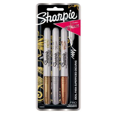 MARCADORES PERMANENTES METALICO CON 3 PIEZAS SHARPIE