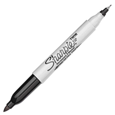 MARCADOR PERMANENTE DOBLE PUNTA TWIN TIP NEGRO SHARPIE