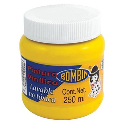 PINTURA VINILICA COLOR AMARILLO DE 250 ML BOMBIN