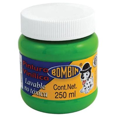 PINTURA VINILICA COLOR VERDE AMARILLENTO DE 250 ML BOMBIN