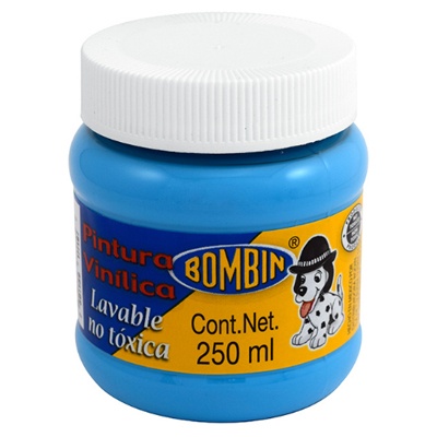PINTURA VINILICA COLOR AZUL CLARO DE 250 ML BOMBIN