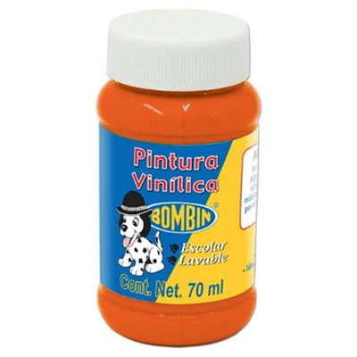 PINTURA VINILICA COLOR NARANJA DE 70 ML BOMBIN