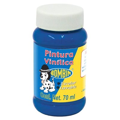 PINTURA VINILICA COLOR AZUL DE 70 ML BOMBIN