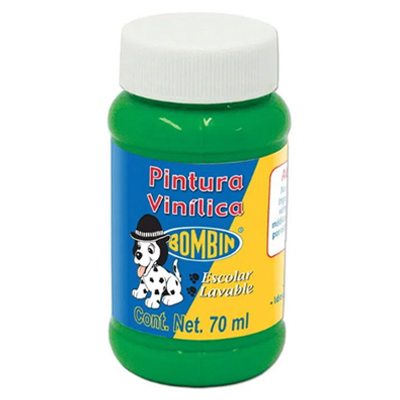 PINTURA VINILICA COLOR VERDE DE 70 ML BOMBIN