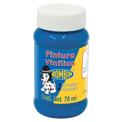 PINTURA VINILICA COLOR AZUL CLARO DE 70 ML BOMBIN
