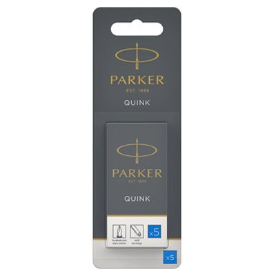 BLISTER CON 5 CARTUCHOS DE TINTA PARKER COLOR AZUL FUERTE