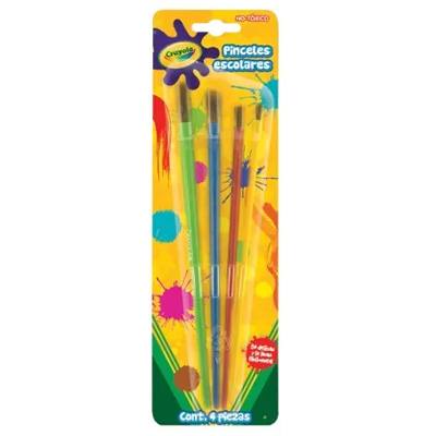 PAQUETE DE PINCELES ESCOLARES CON 4 PIEZAS CRAYOLA