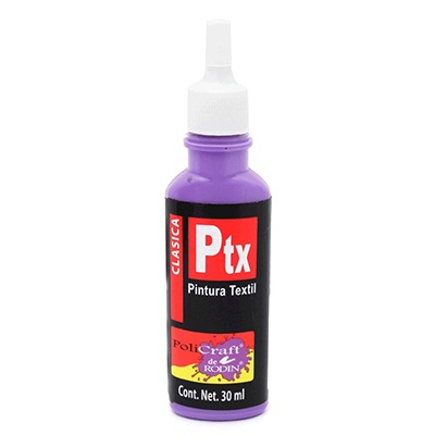 PINTURA TEXTIL CLASICA COLOR MORADO 614 DE 30 ML RODIN
