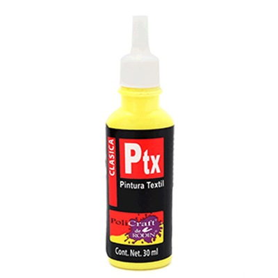 PINTURA TEXTIL CLASICA COLOR AMARILLO CLARO 601 DE 30 ML RODIN
