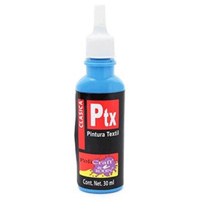PINTURA TEXTIL CLASICA COLOR AZUL CLARO 619 DE 30 ML RODIN