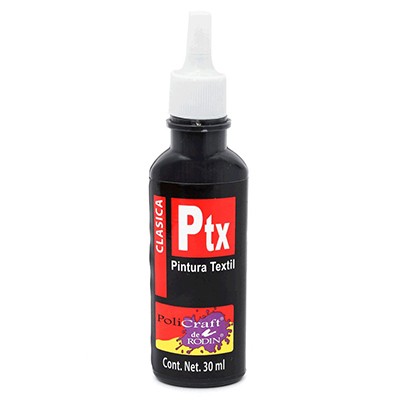 PINTURA TEXTIL CLASICA COLOR NEGRO 625 DE 30 ML RODIN