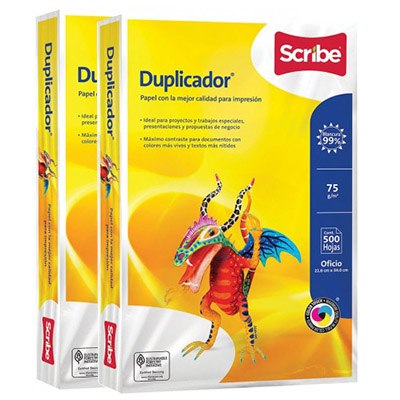 PAPEL BOND BLANCO TAMAÑO OFICIO DUPLICADOR CON 500 HOJAS SCRIBE