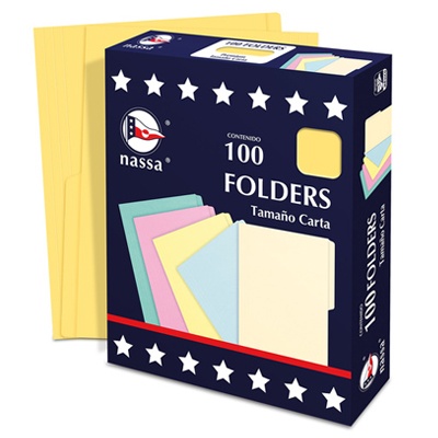 CIENTO DE FOLDERS TAMAÑO CARTA COLOR AMARILLO MAPASA