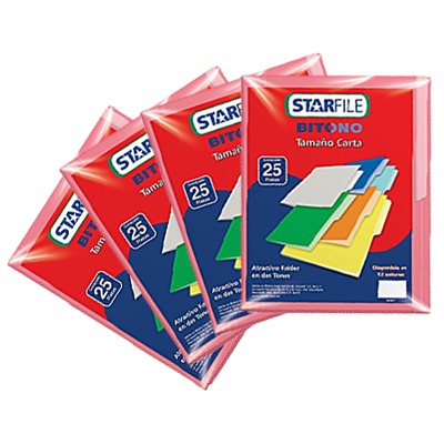 CIENTO DE FOLDERS TAMAÑO CARTA COLOR ROSA STARFILE BITONO