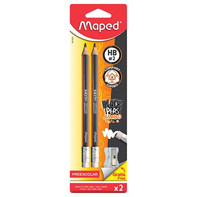 BLISTER CON 2 LAPICES BLACK PEPS JUMBO 2HB MAPED