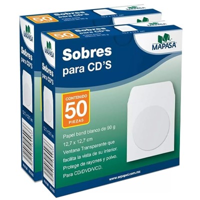 CIENTO DE SOBRES TIPO CARTERA PARA CD MAPASA