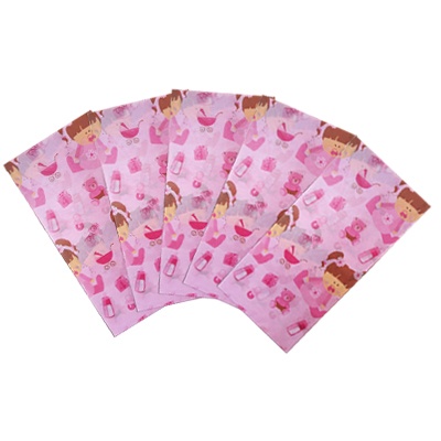 PAQUETE DE PAPEL CHINA DECORADO BABY ROSA CON 5 PIEZAS PASCUA