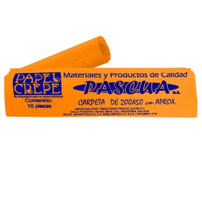 CIENTO DE PAPEL CHINA COLOR NARANJA DE 50 X 70 CMS. PASCUA